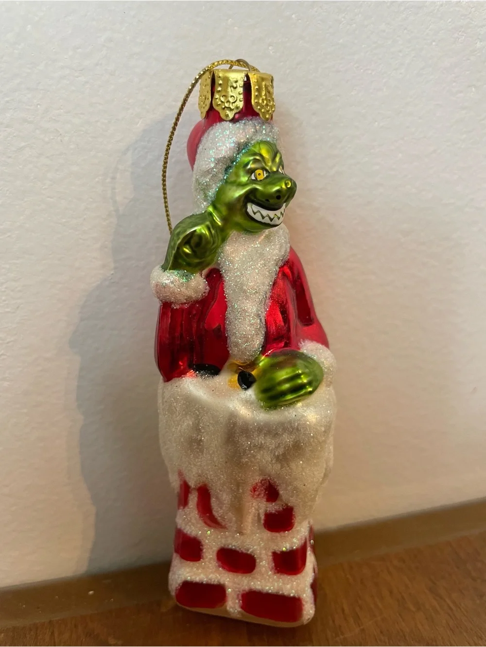 RARE KURT ADLER Glass Ornament The GRINCH Who Stole Christmas Chimney DR SUESS